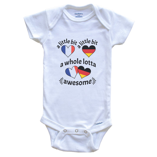 A Little Bit German French France Germany Heart Flags Baby Bodysuit