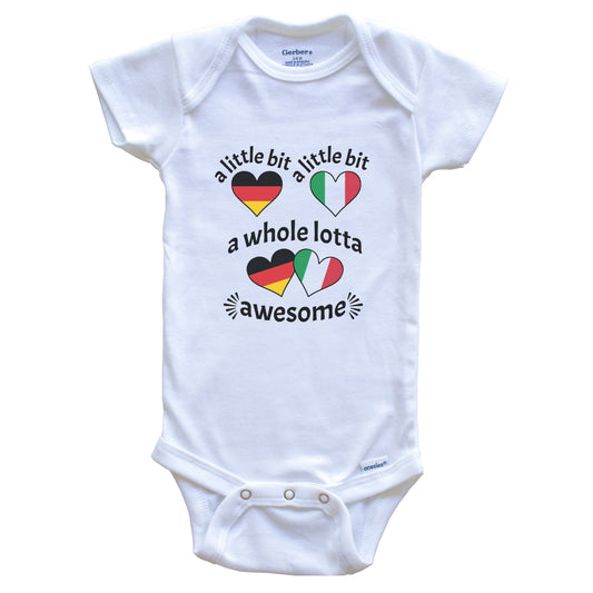 A Little Bit German Italian Germany Italy Heart Flags Baby Bodysuit