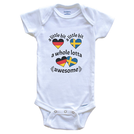 A Little Bit German Swedish Germany Sweden Heart Flags Baby Bodysuit