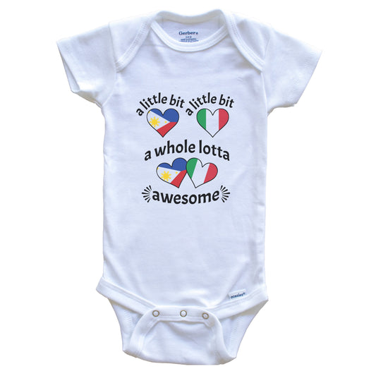 A Little Bit Filipino Italian Philippines Italy Heart Flags Baby Bodysuit