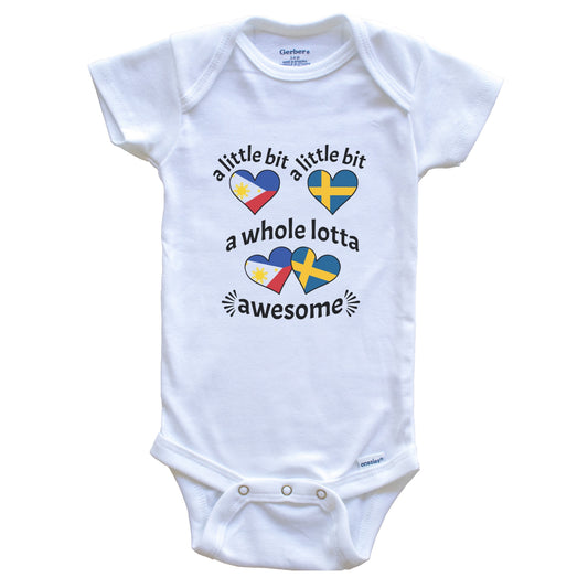 A Little Bit Filipino Swedish Philippines Sweden Heart Flags Baby Bodysuit