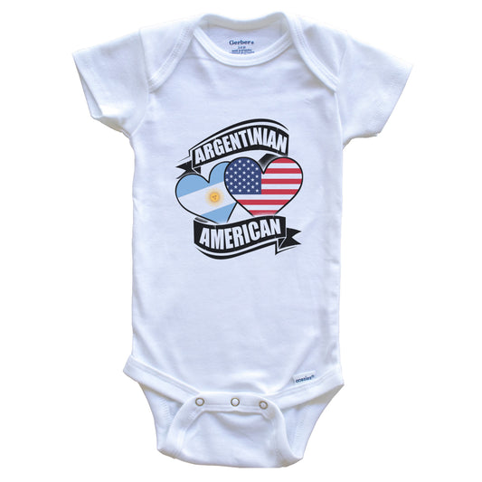 Argentinian American Hearts USA Argentina Argentine Flags Baby Bodysuit