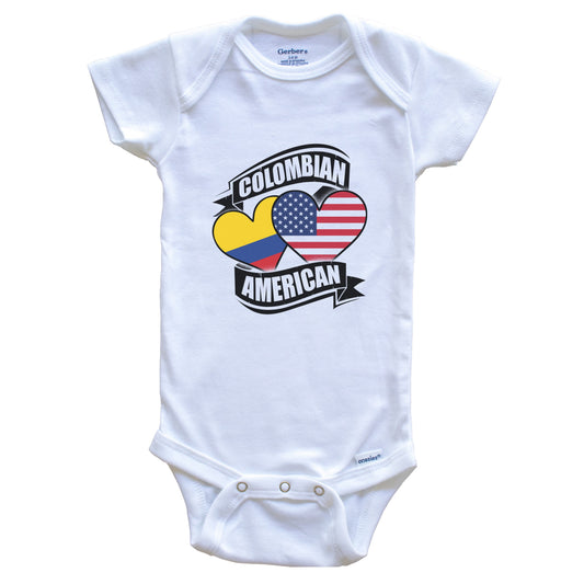 Colombian American Hearts USA Colombia Flags Baby Bodysuit
