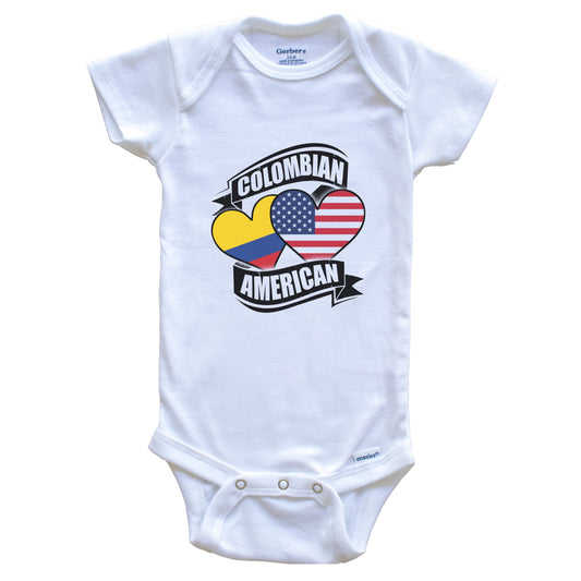 Colombian American Hearts USA Colombia Flags Baby Bodysuit