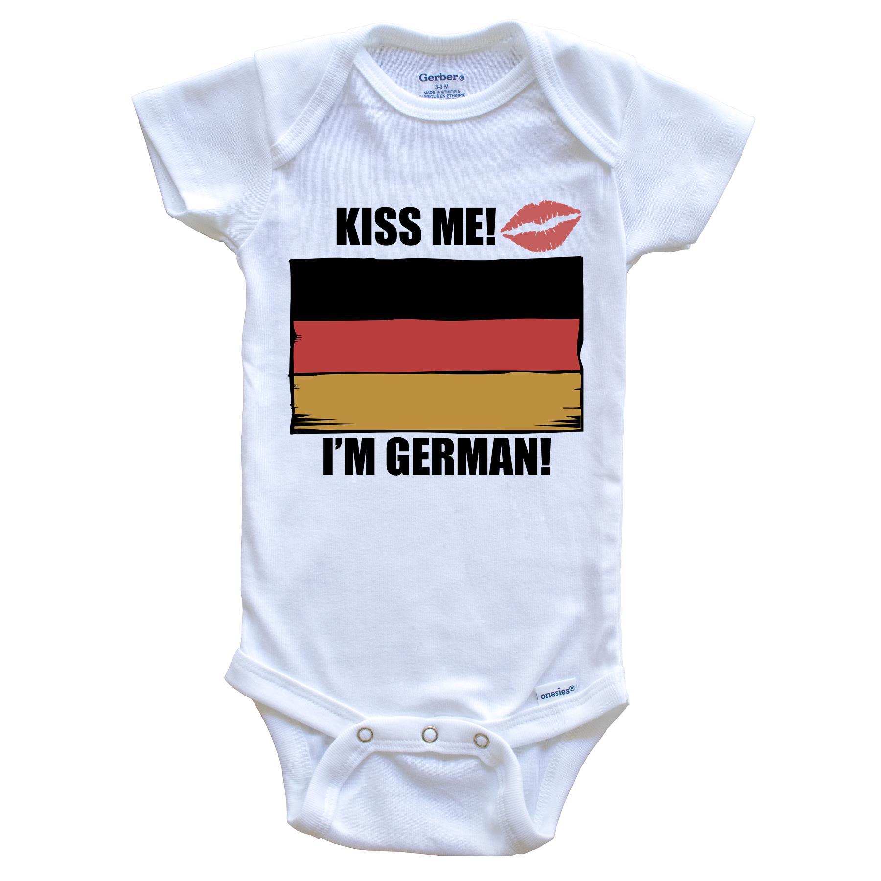 Kiss Me I'm German Cute Germany Flag Baby Onesie