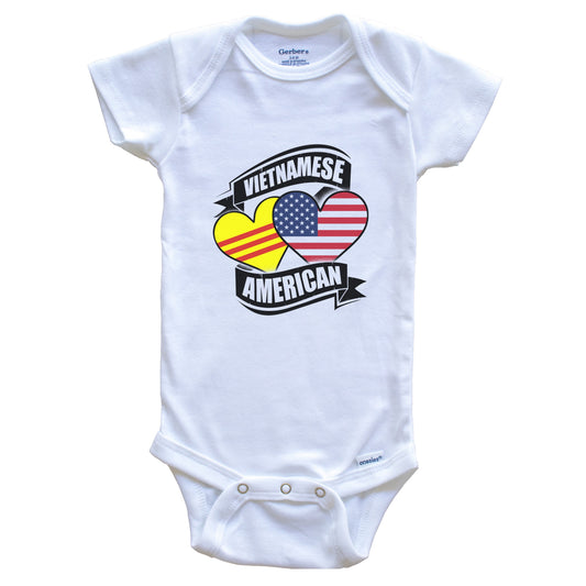 Vietnamese American Hearts USA Vietnam Flags Baby Bodysuit