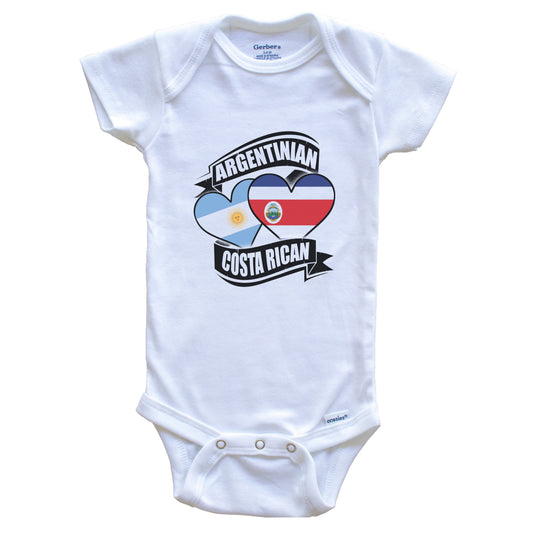 Argentinian Costa Rican Hearts Argentina Costa Rica Flags Baby Bodysuit