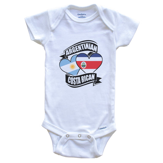 Argentinian Costa Rican Hearts Argentina Costa Rica Flags Baby Bodysuit