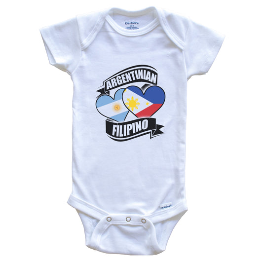 Argentinian Filipino Hearts Argentina Philippines Flags Baby Bodysuit