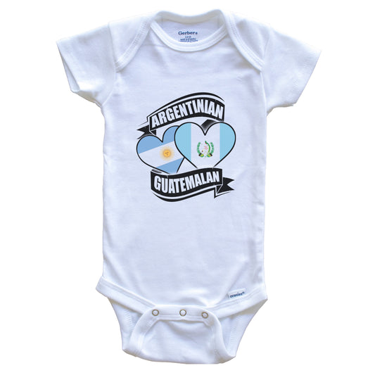 Argentinian Guatemalan Hearts Argentina Guatemala Flags Baby Bodysuit