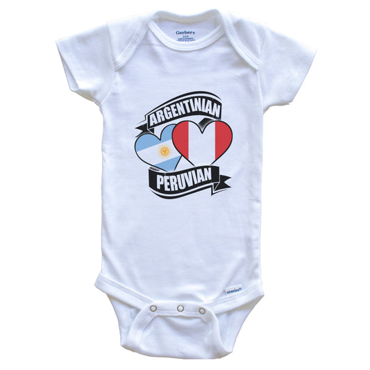Argentinian Peruvian Hearts Argentina Peru Flags Baby Bodysuit