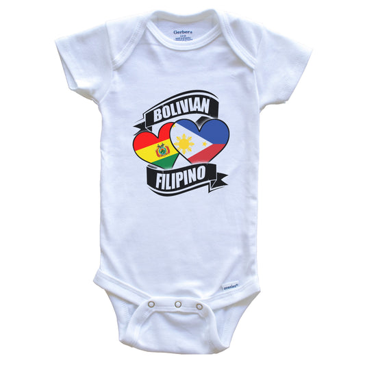 Bolivian Filipino Hearts Bolivia Philippines Flags Baby Bodysuit