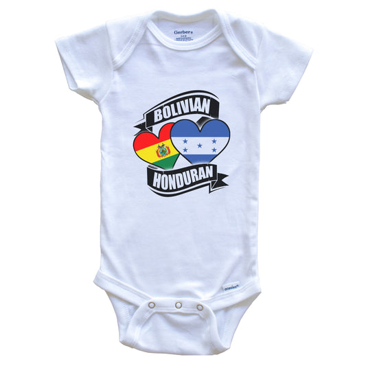 Bolivian Honduran Hearts Bolivia Honduras Flags Baby Bodysuit