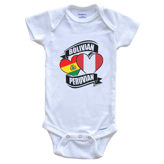 Bolivian Peruvian Hearts Bolivia Peru Flags Baby Bodysuit