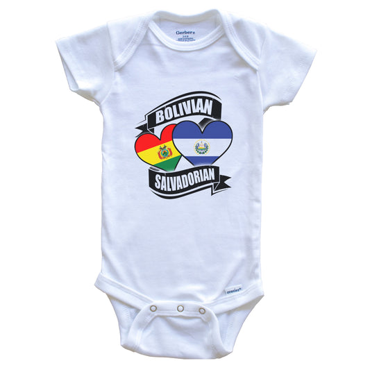 Bolivian Salvadorian Hearts Bolivia El Salvador Flags Baby Bodysuit