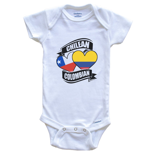Chilean Colombian Hearts Chile Colombia Flags Baby Bodysuit