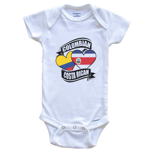Colombian Costa Rican Hearts Colombia Costa Rica Flags Baby Bodysuit