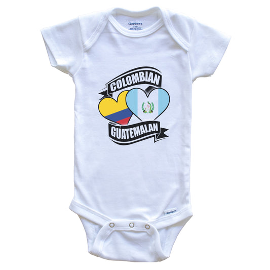 Colombian Guatemalan Hearts Colombia Guatemala Flags Baby Bodysuit