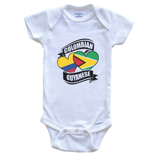 Colombian Guyanese Hearts Colombia Guyana Flags Baby Bodysuit