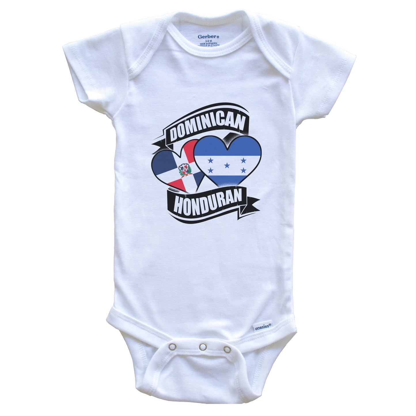 Dominican Honduran Hearts Dominican Republic Honduras Flags Baby Bodysuit