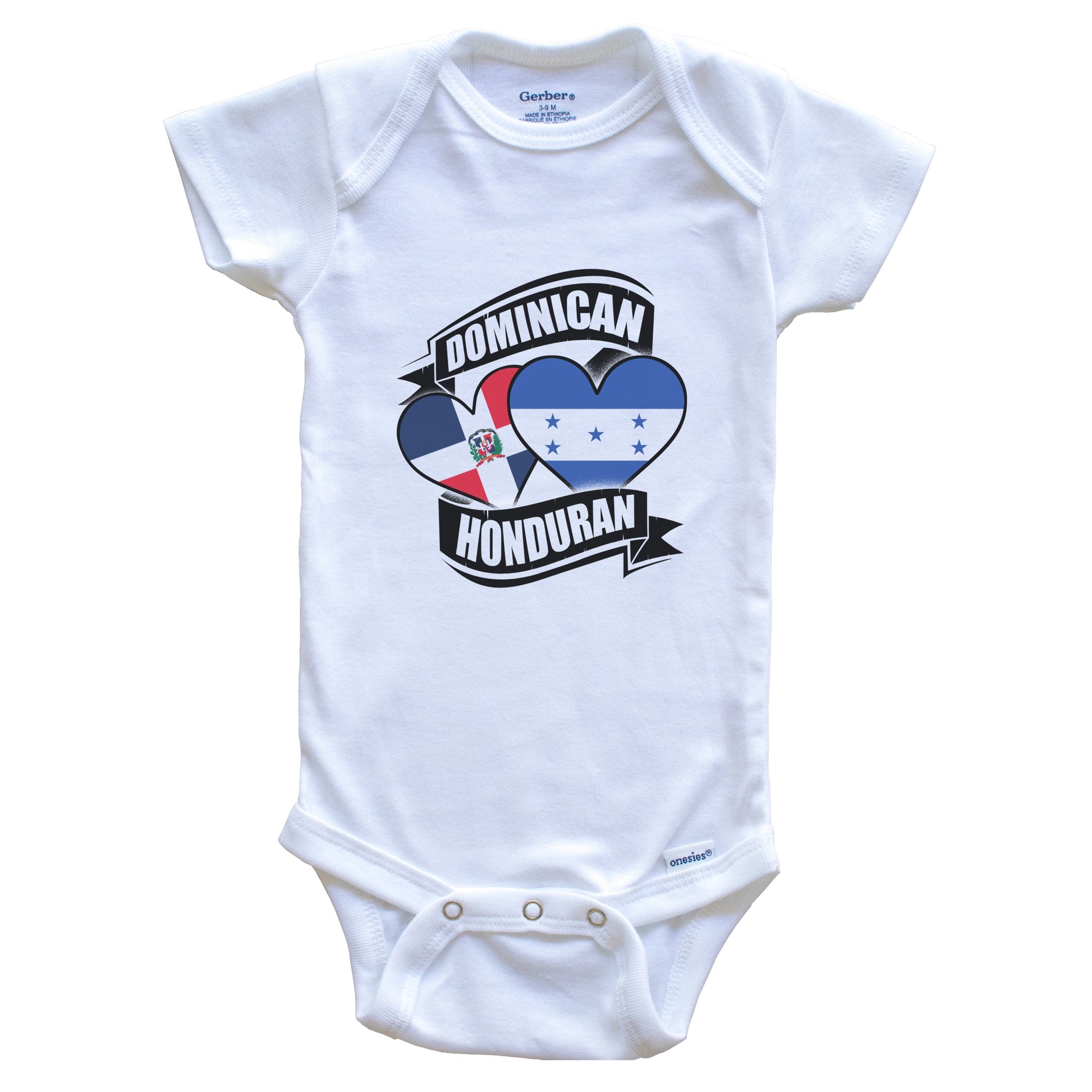 Dominican Honduran Hearts Dominican Republic Honduras Flags Baby Bodysuit