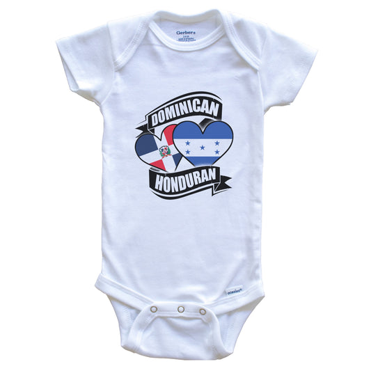 Dominican Honduran Hearts Dominican Republic Honduras Flags Baby Bodysuit