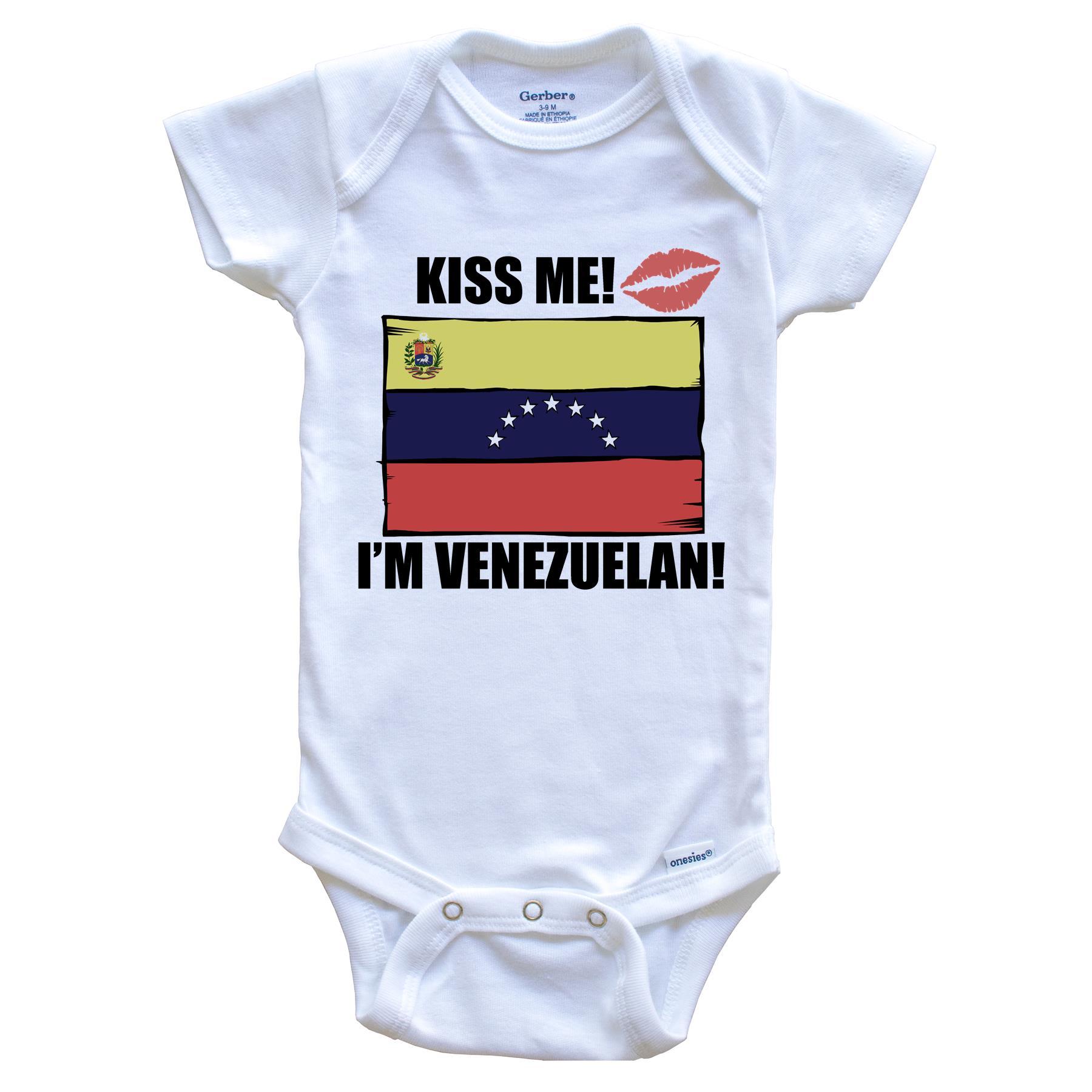 Kiss Me I'm Venezuelan Cute Venezuela Flag Baby Onesie