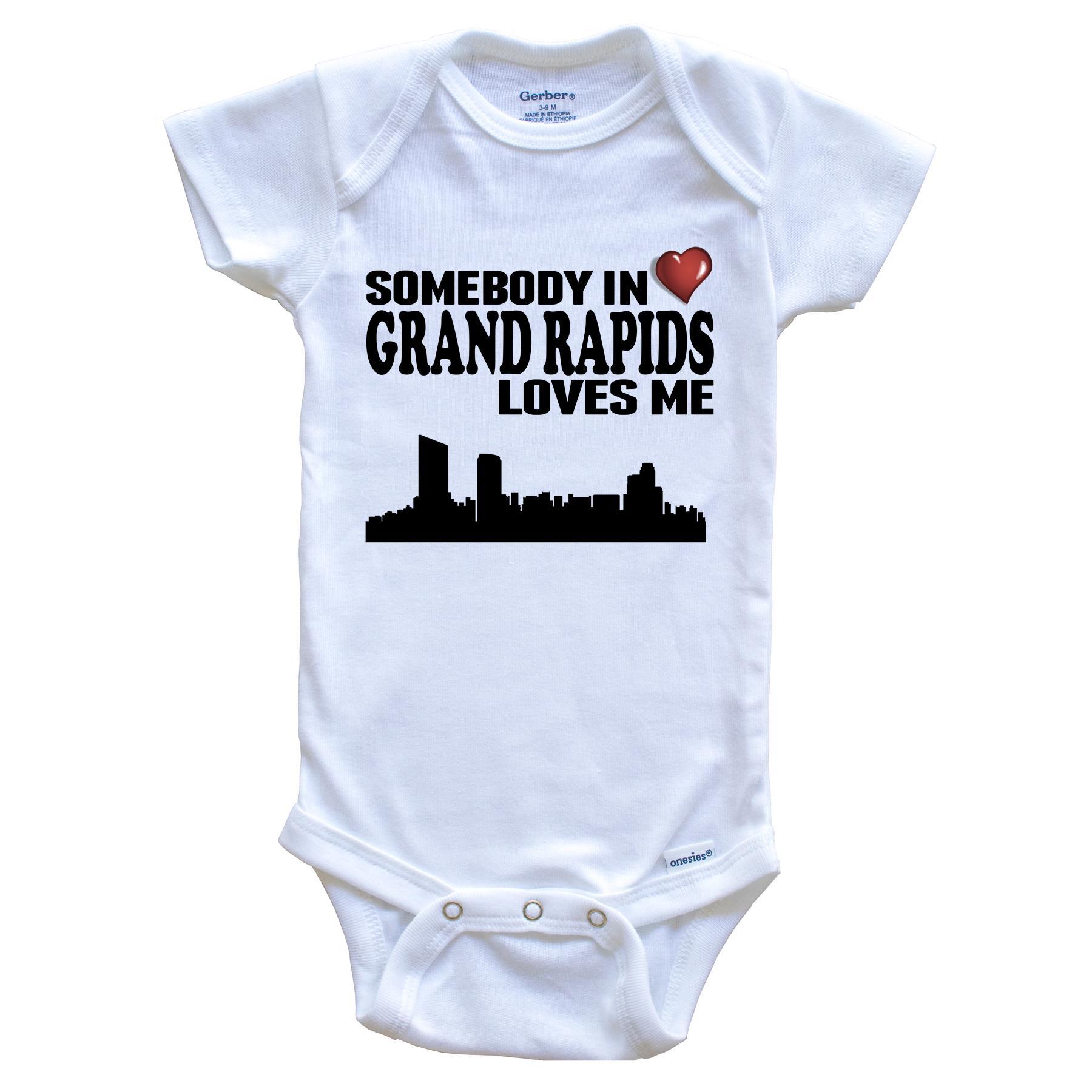 Somebody In Grand Rapids Loves Me Baby Onesie