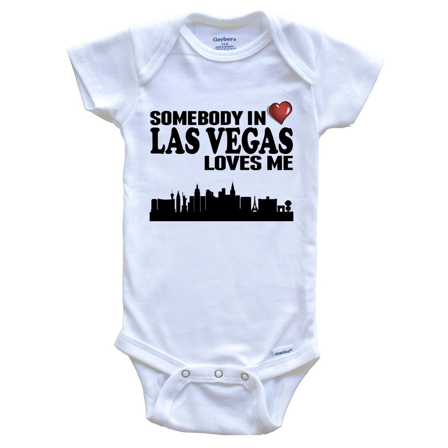 Somebody in Las Vegas Loves Me Baby Onesie 0-3 Months / White