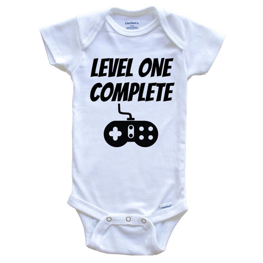 First Birthday Onesie - Level One Complete Onesie - Funny 1st Birthday Outfit For Boys