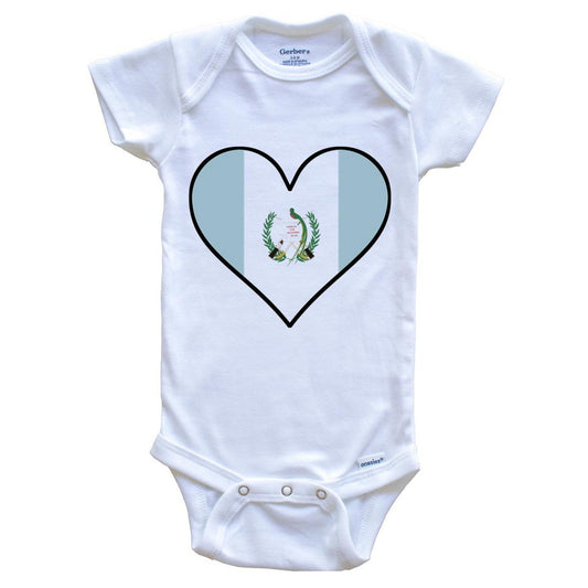 Guatemalan Flag Onesie - Cute Guatemalan Flag Heart - Guatemala Baby Bodysuit