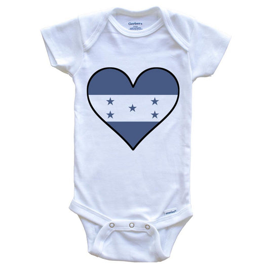 Honduran Flag Onesie - Cute Honduran Flag Heart - Honduras Baby Bodysuit