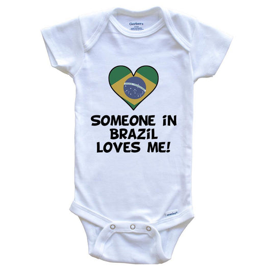 Someone In Brazil Loves Me Brazilian Flag Heart Baby Onesie
