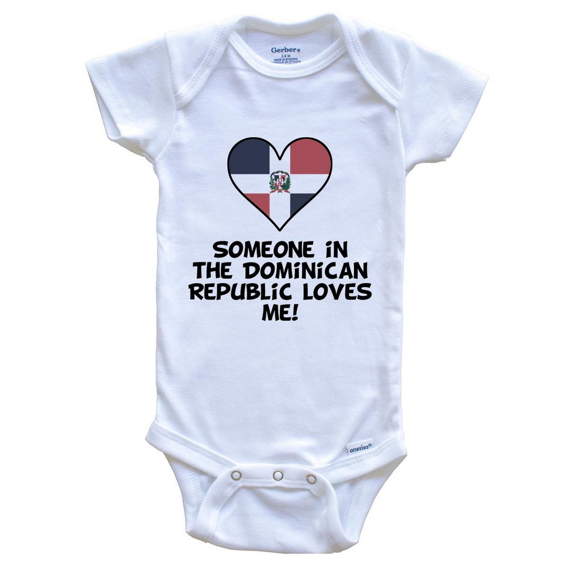 Someone In the Dominican Republic Loves Me Dominican Flag Heart Baby Onesie