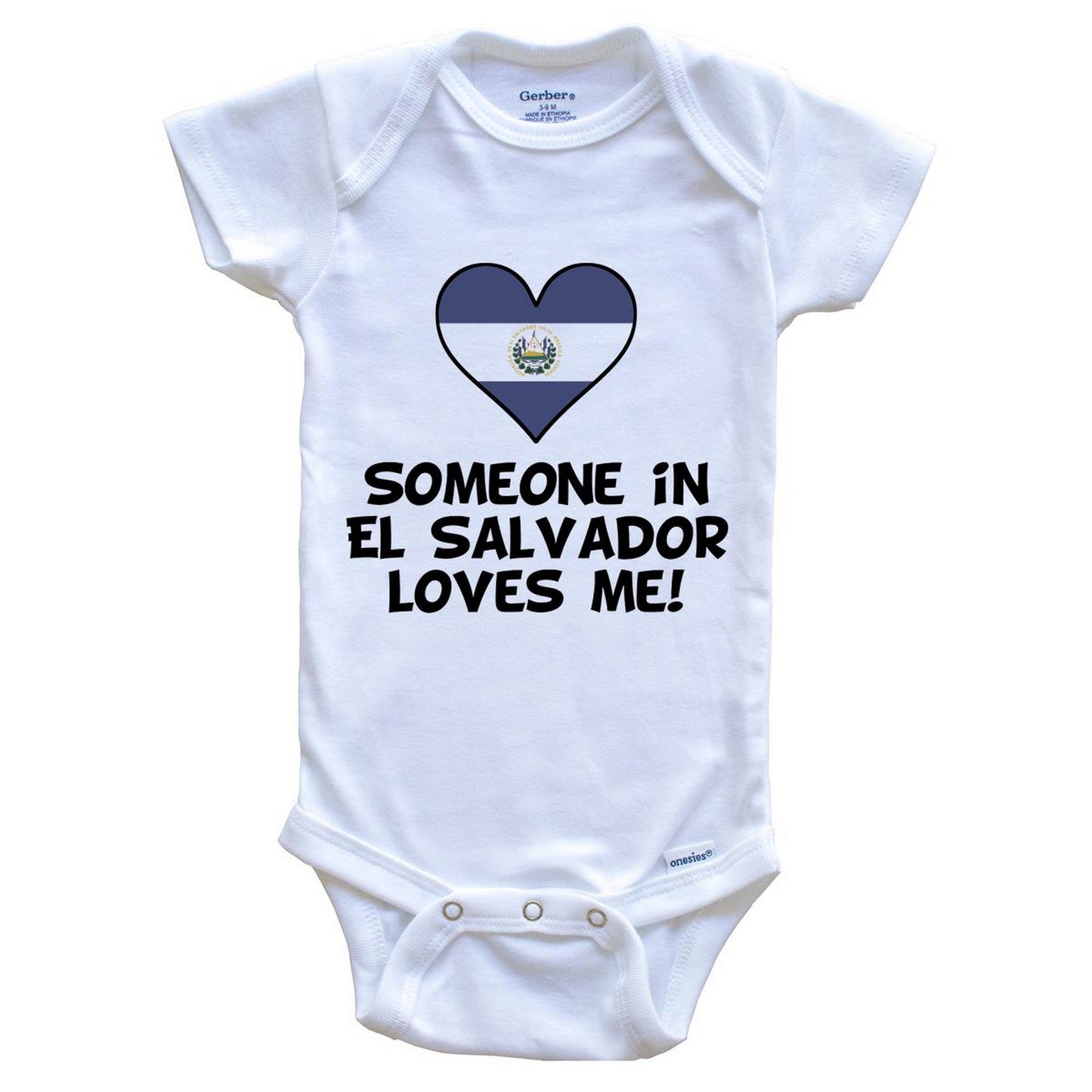 Someone In El Salvador Loves Me El Salvadorian Flag Heart Baby Onesie