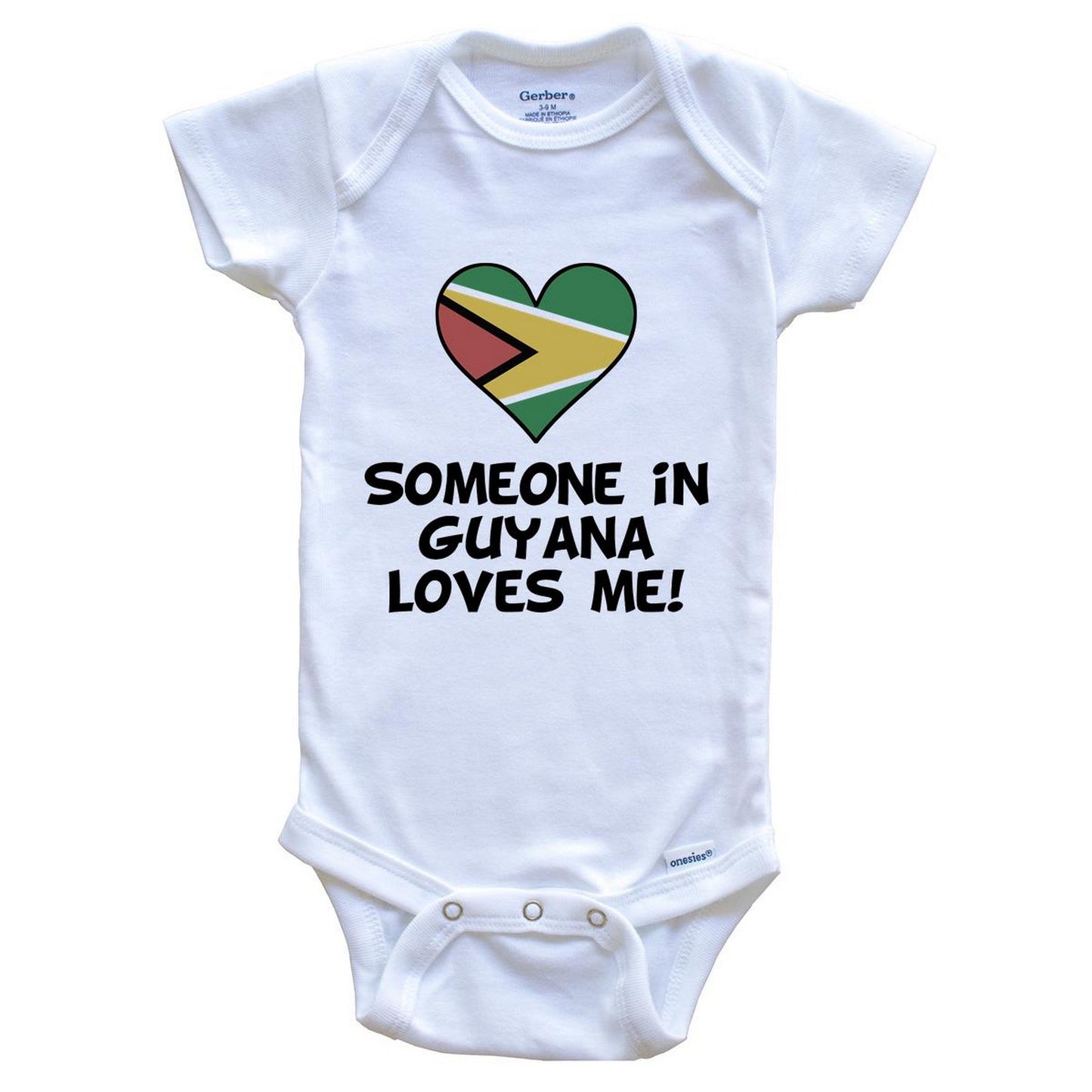 Someone In Guyana Loves Me Guyanese Flag Heart Baby Onesie