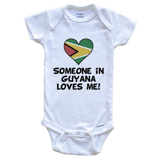 Someone In Guyana Loves Me Guyanese Flag Heart Baby Onesie