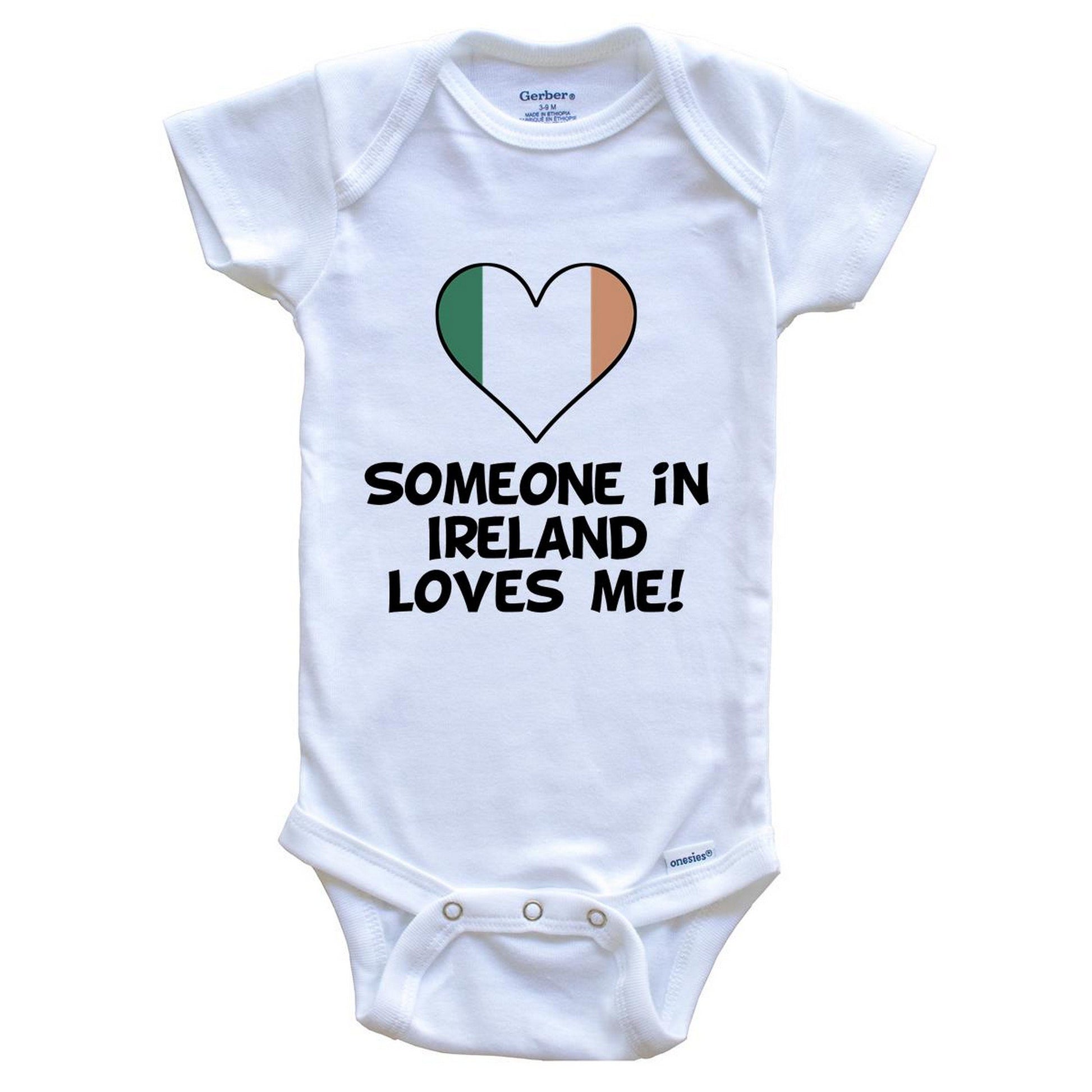 Someone In Ireland Loves Me Irish Flag Heart Baby Onesie