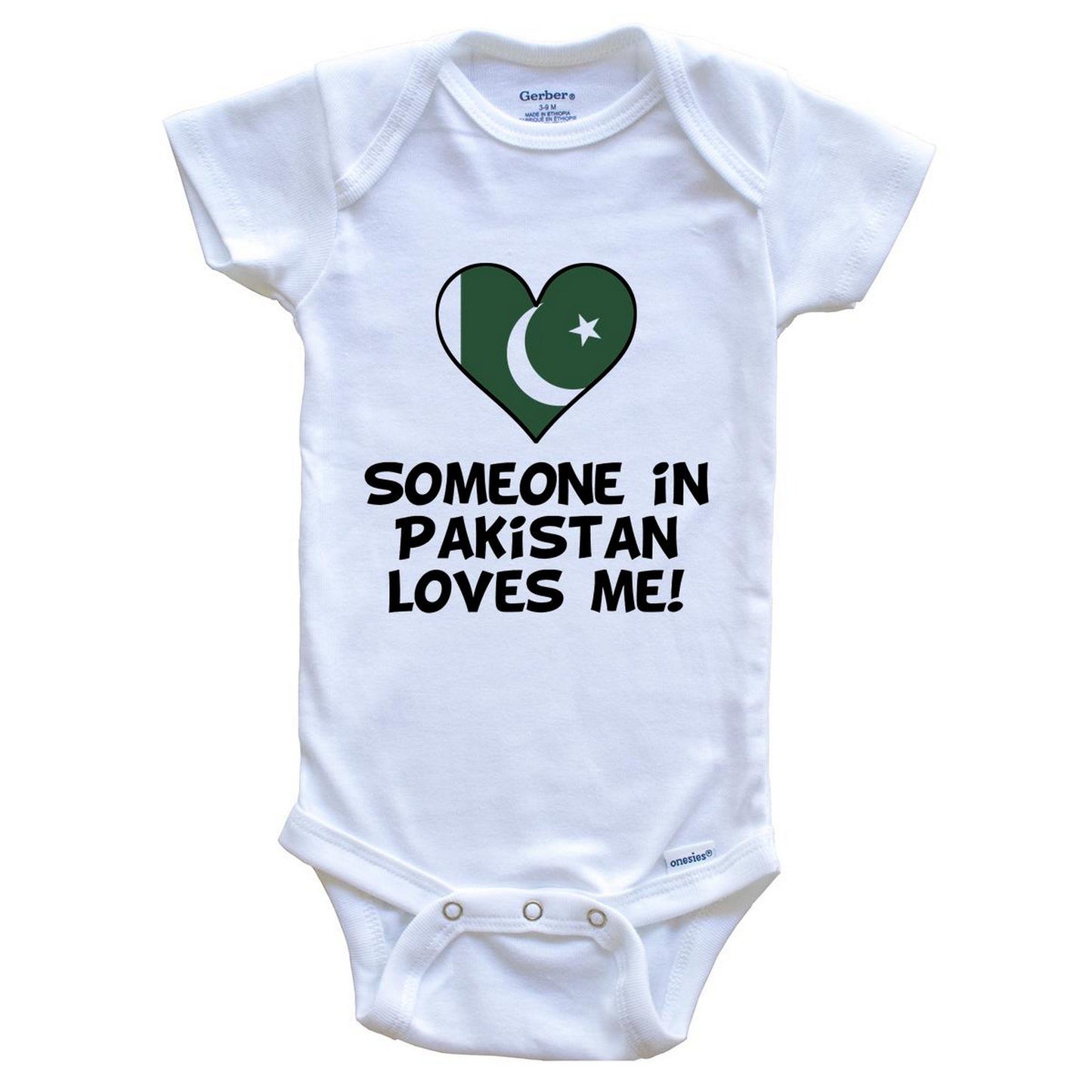 Someone In Pakistan Loves Me Pakistani Flag Heart Baby Onesie