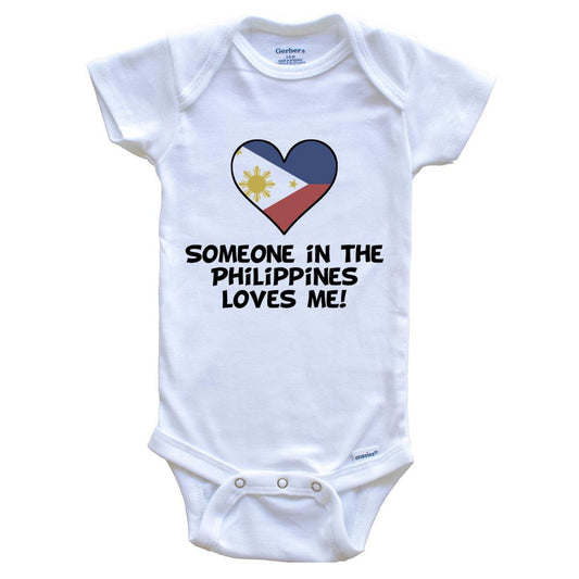Someone In the Philippines Loves Me Filipino Flag Heart Baby Onesie