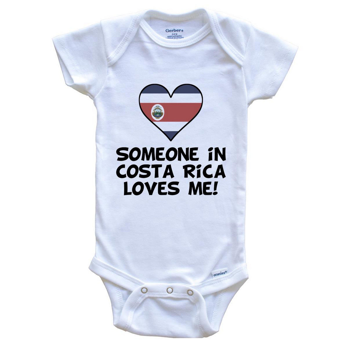 Someone In Costa Rica Loves Me Costa Rican Flag Heart Baby Onesie