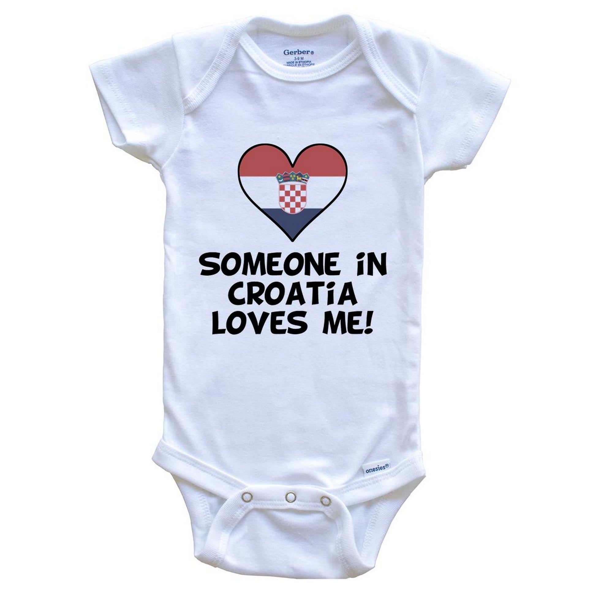 Someone In Croatia Loves Me Croatian Flag Heart Baby Onesie