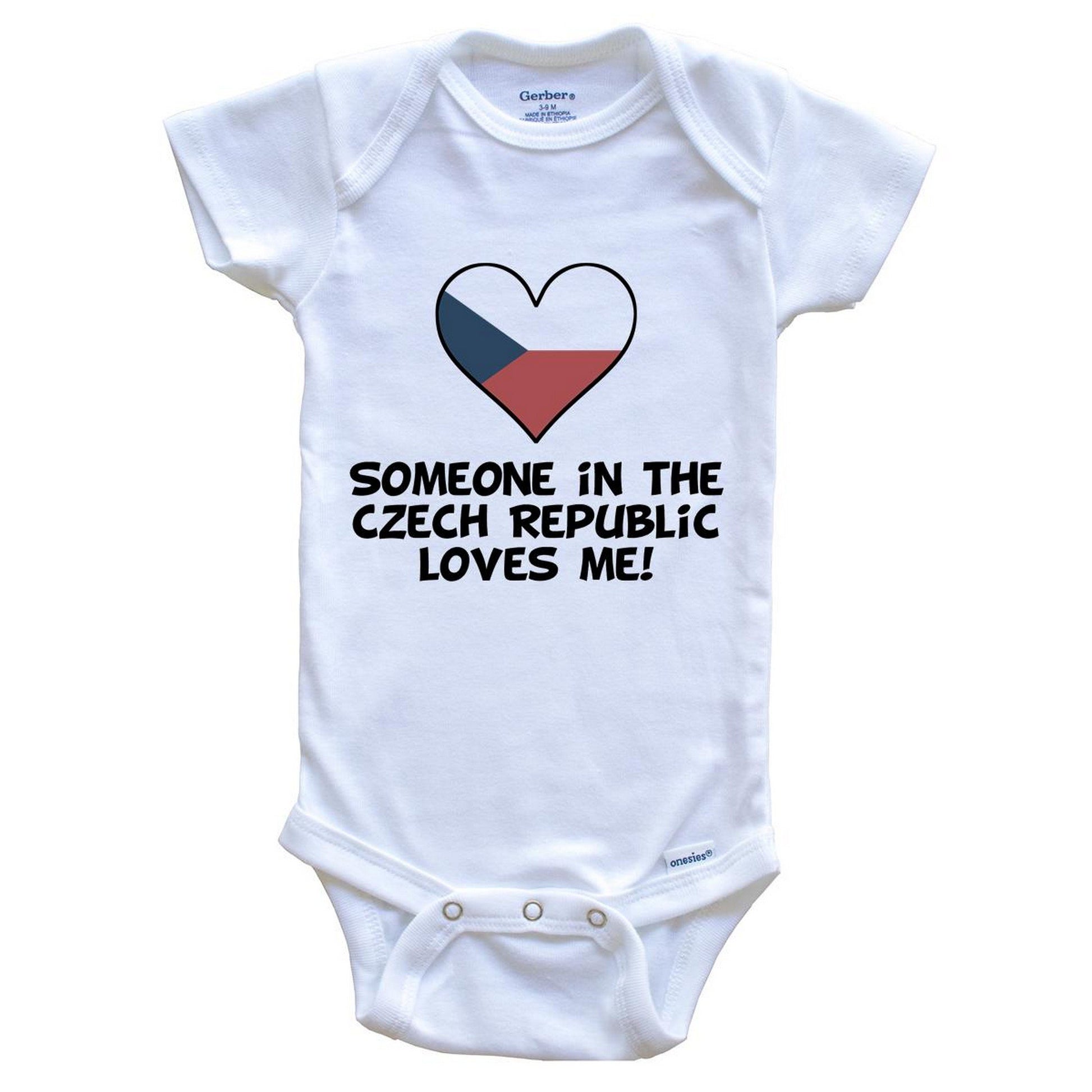 Someone In the Czech Republic Loves Me Czech Flag Heart Baby Onesie