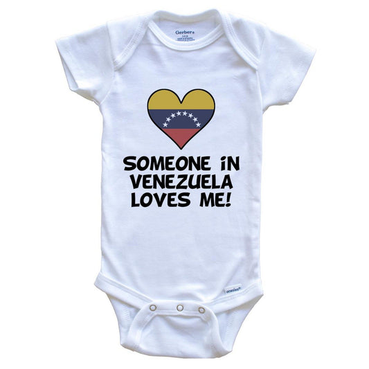 Someone In Venezuela Loves Me Venezuelan Flag Heart Baby Onesie