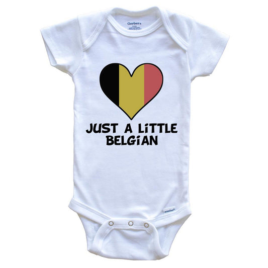 Just A Little Belgian Onesie - Funny Belgium Flag Baby Bodysuit