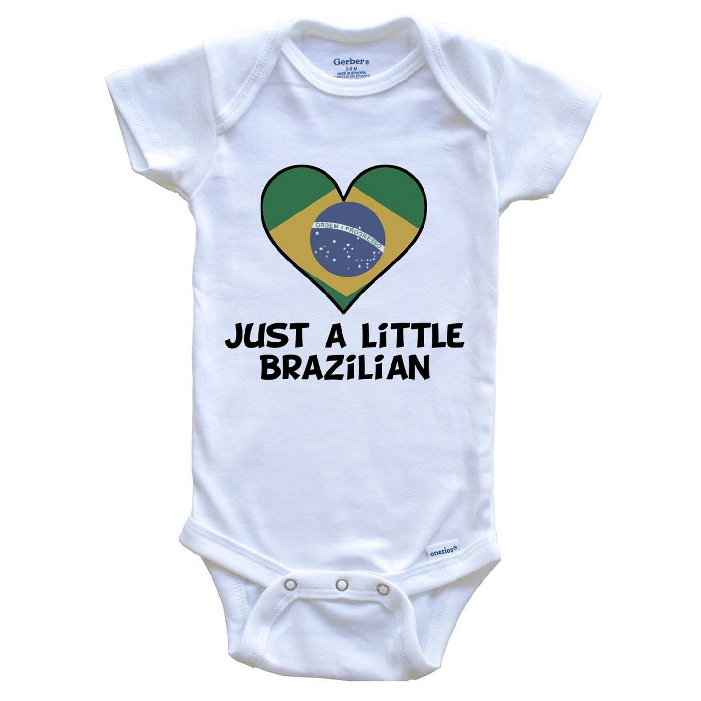 Just A Little Brazilian Onesie - Funny Brazil Flag Baby Bodysuit