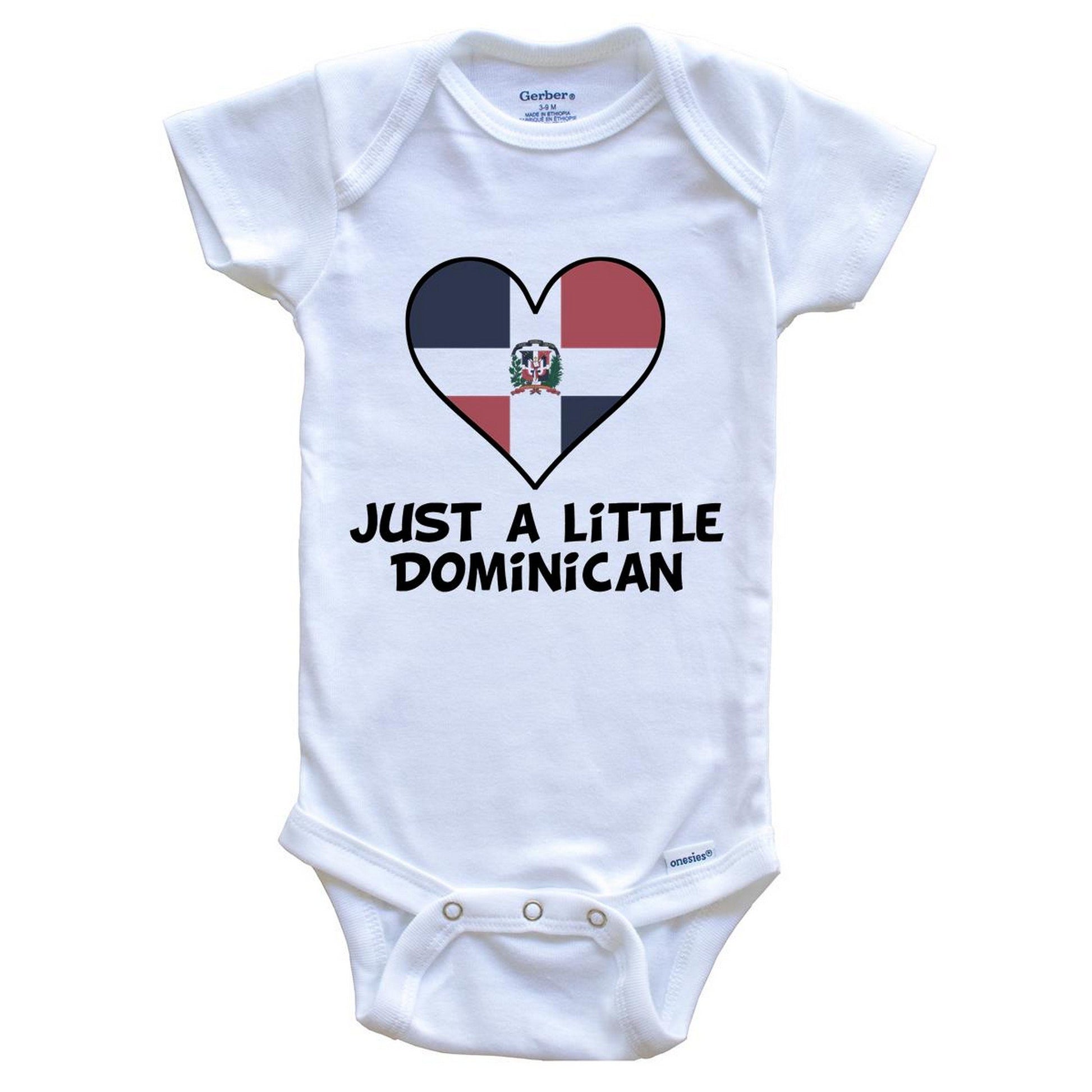Just A Little Dominican Onesie - Funny Dominican Republic Flag Baby Bodysuit