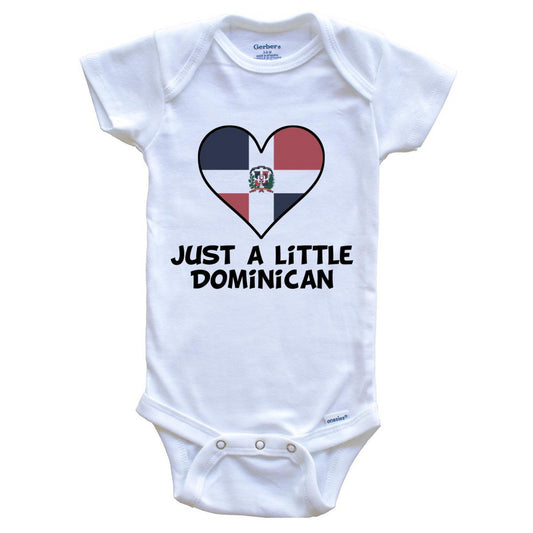 Just A Little Dominican Onesie - Funny Dominican Republic Flag Baby Bodysuit