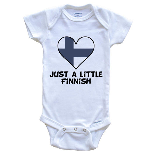 Just A Little Finnish Onesie - Funny Finland Flag Baby Bodysuit