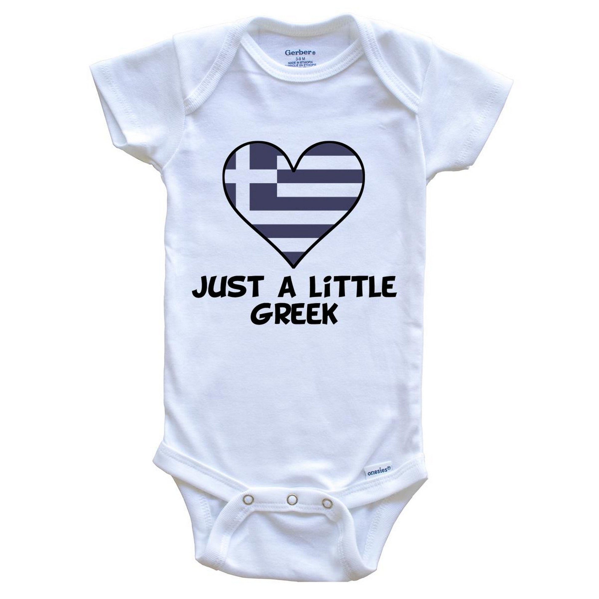 Just A Little Greek Onesie - Funny Greece Flag Baby Bodysuit